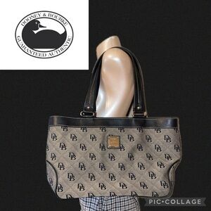Dooney & Bourke women’s purse shoulder bag tote vintage black tan logo classic